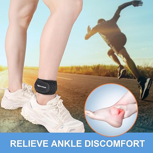 Miniatura 5 de Vigorwise Soporte para tendinitis de Aquiles, 1 correa de tobillo ajustable de Aquiles para hombres y mujeres, tobillera con almohadilla de silicona