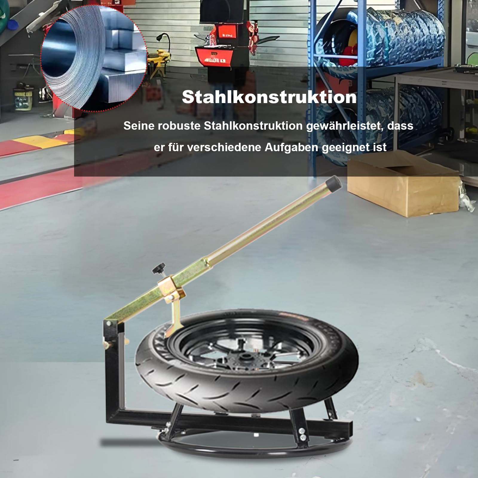 Motorrad Reifenmontage für Felgen 16"-21", Reifenmontiergerät Reifenmontagegerät für Motorradreifen, Reifenwechsler Reifenmontage Werkzeu Montagegerät für schnellen Reifenwechsel & Demontage