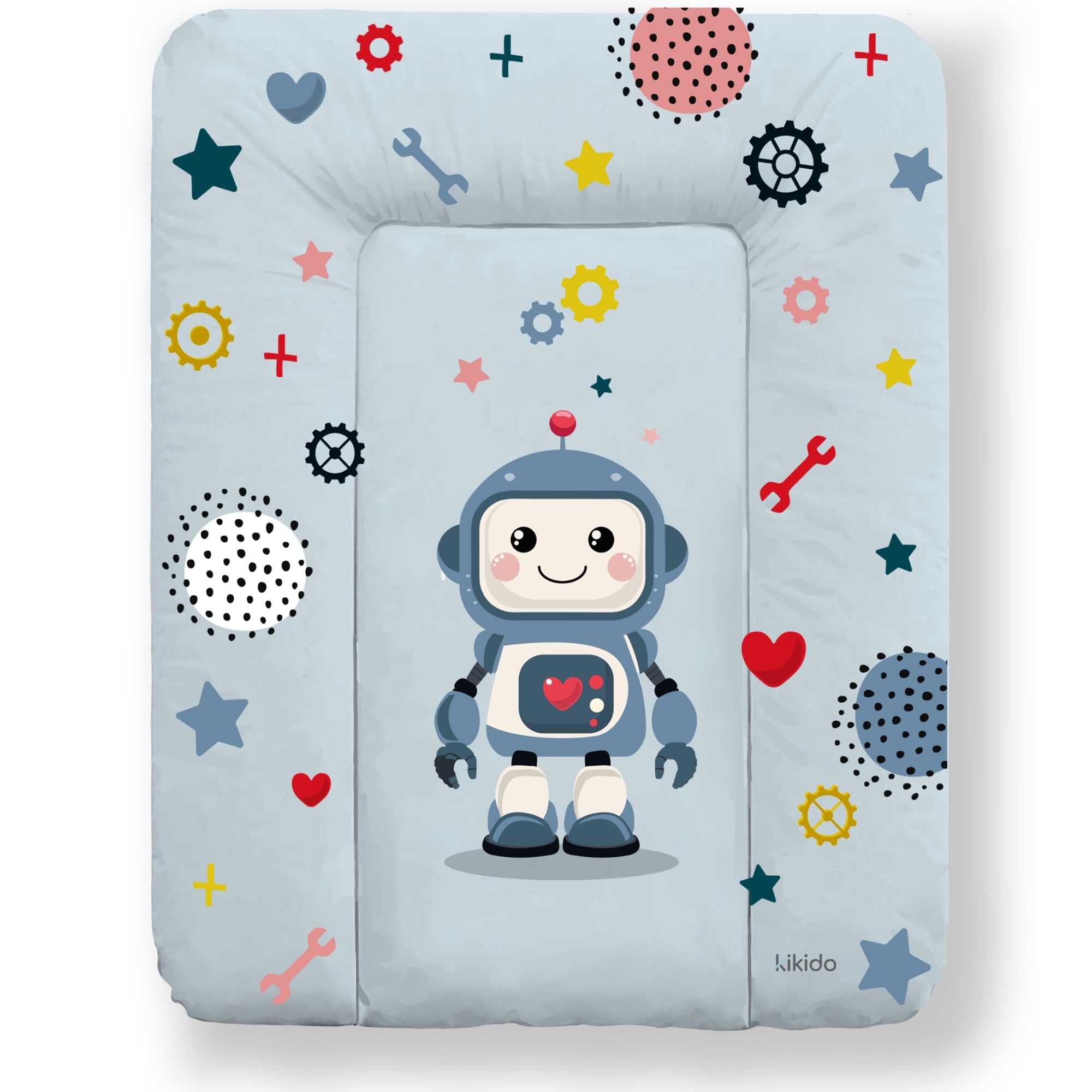 Kikido Changing Mat 50x70 - Robot - Baby Changing Pad Easy to Clean Anti Roll - Nappy Changing Mat Soft and Comfortable 50x70 - Universal Size โ image 1