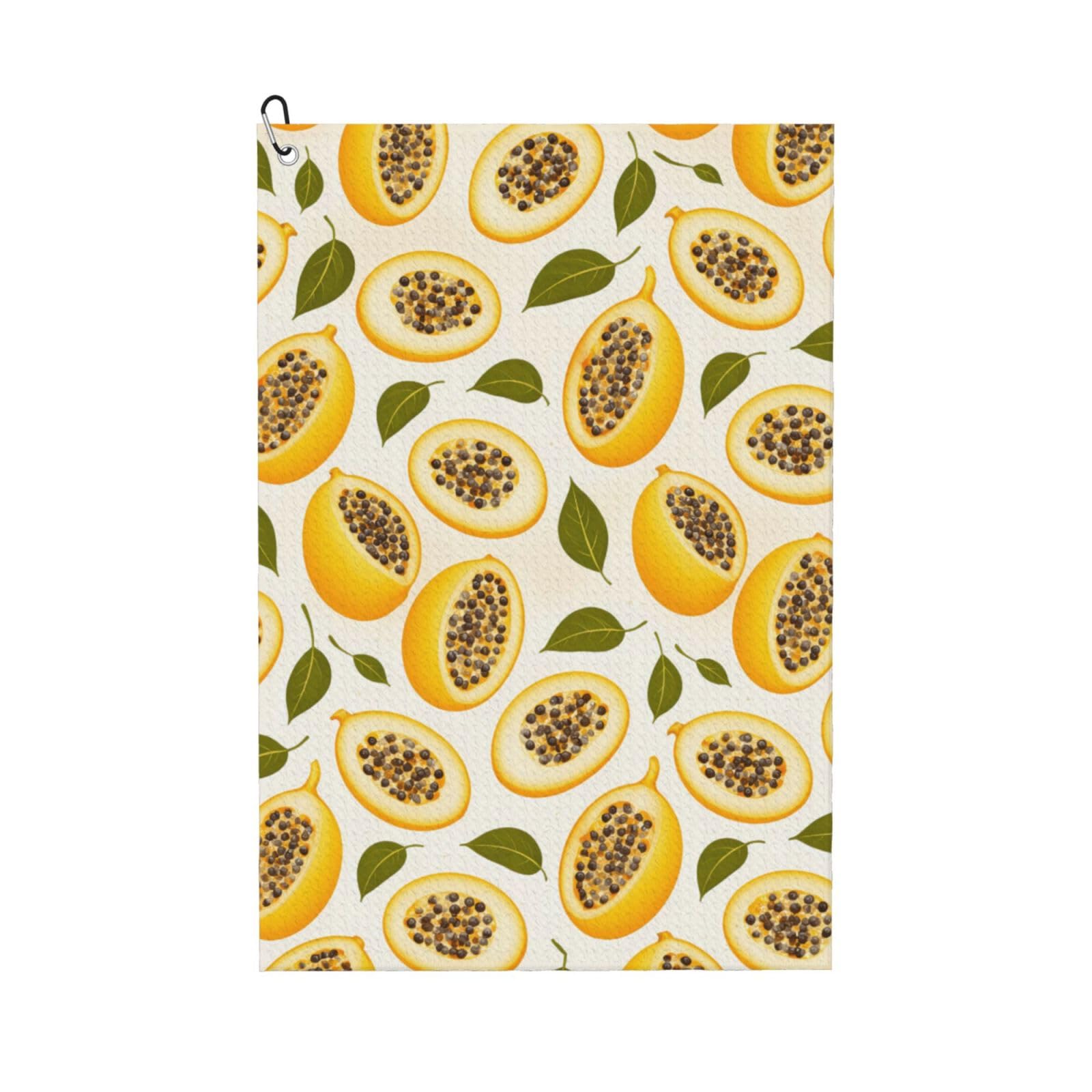 Oudrspo Passion Fruit Seamless Pattern Multi-Functional Golf Towel | Absorbent Quick Drying 16x24in