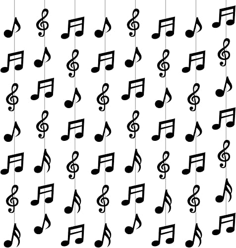 Miniatura 1 de 8 piezas de notas musicales para decoración de fiesta, guirnalda musical colgante para cumpleaños de los años 50 y 80, baby shower, boda, techo,