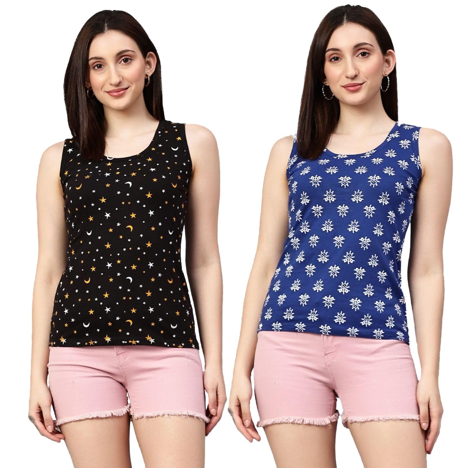 ayvina Women's Cotton Round Neck Tank Top | Tops for Women|Crop top Tank top|Beach wear|Stylish Tops|Inner for Women (Pack of 2)-picture-41