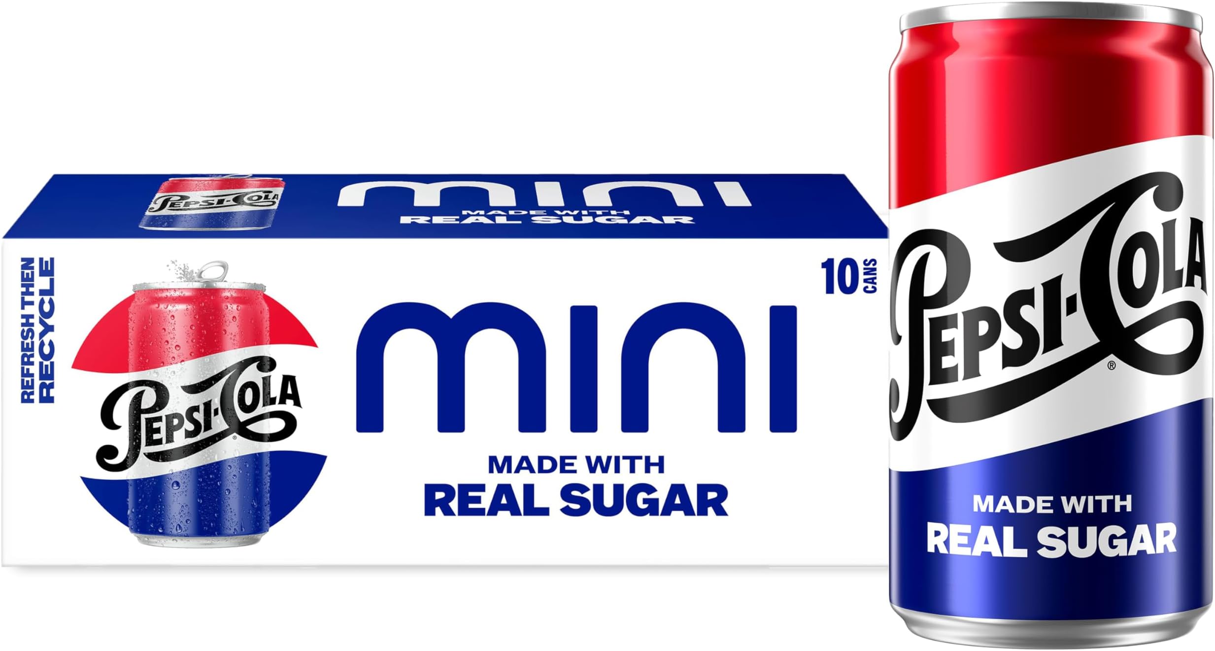 Real Sugar Soda Mini Cans, 7.5oz Mini Cans, (10 Pack) (Packaging May Vary) ​
