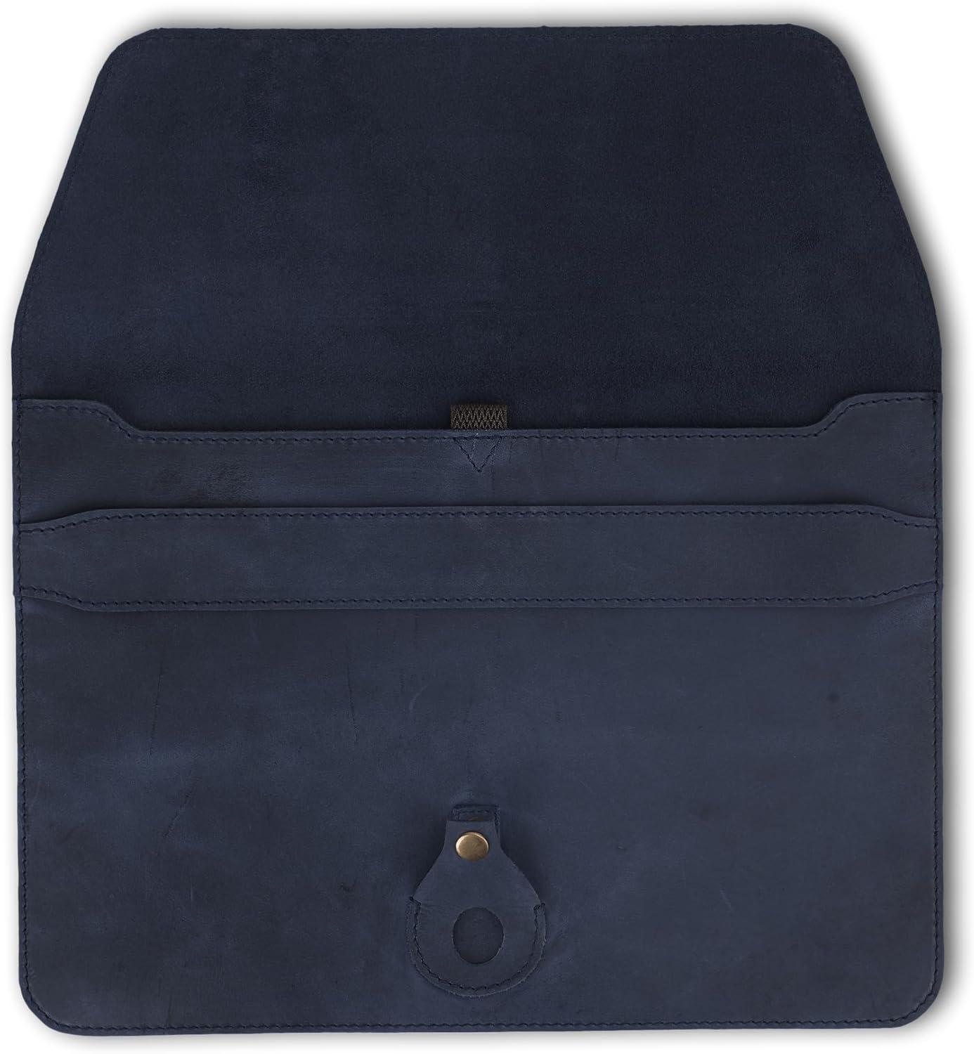 Leather Laptop Sleeve Compatible with MacBook Pro 13-13.3 Inch Notebook M3 M2 M1 Chip Pro Max 24-21 / MacBook Air 14, Laptop Bag Case with Pen Holder (Blue)