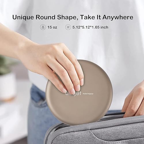 Miniatura 3 de Mini proyector WiFi inteligente, iSpace2 proyector de bolsillo portátil con trípode ajustable, 220 lúmenes ANSI, altavoz Bluetooth de 360, proyector