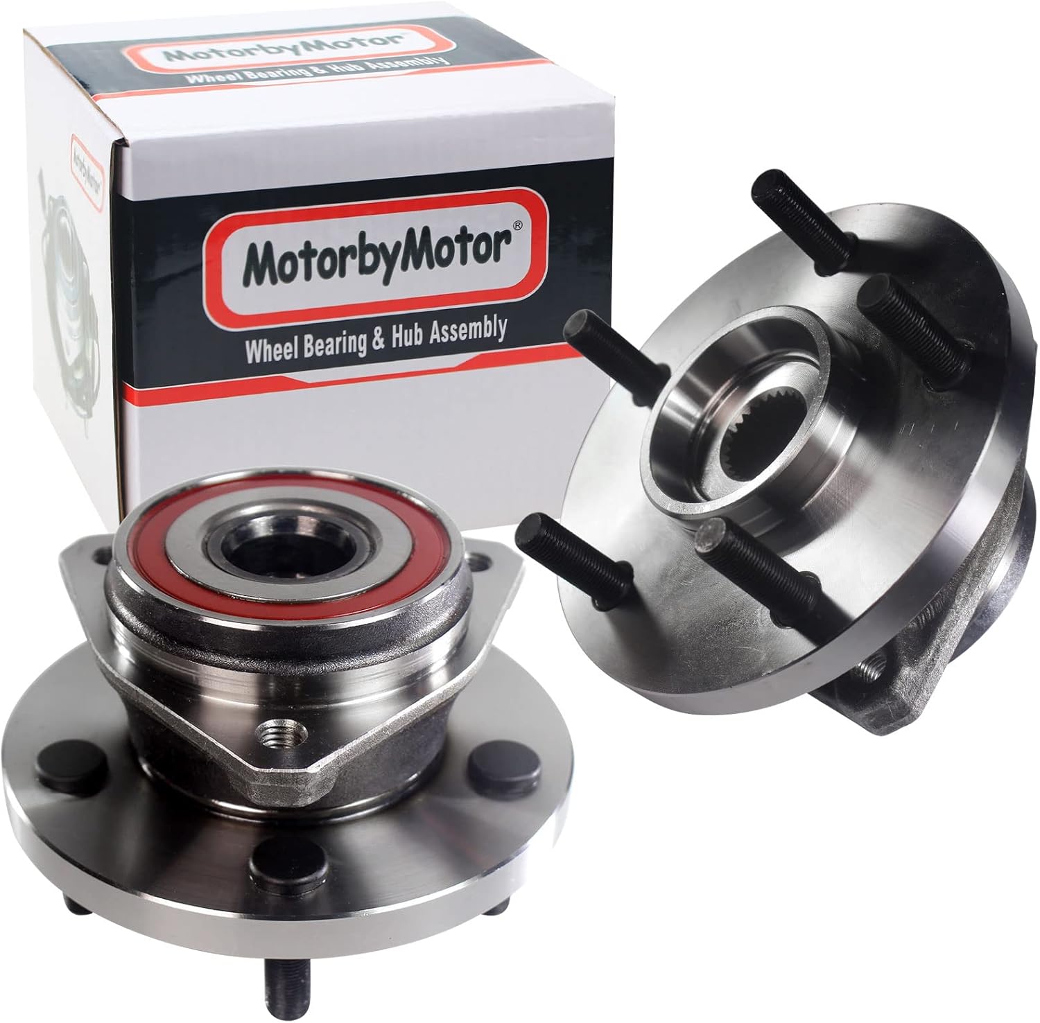 MotorbyMotor 513159 Front Wheel Bearing and Hub Assembly with 5 Lugs fits for Jeep Grand Cherokee Low-Runout OE Directly Replacement Hub Bearing (2 Pack)