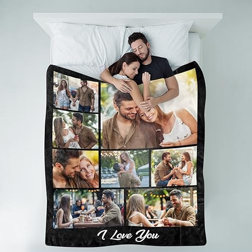 Miniatura 21 de Manta de fotos personalizada para hija, hijo, manta de cama de franela suave, regalo de cumpleaños o boda (9 fotos, 60 x 50 pulgadas) 9 fotos,1