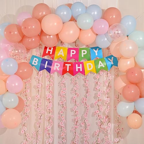 Miniatura 4 de Sunm Boutique Paquete de 12 guirnaldas artificiales de flores de cerezo de 70.8 pies, guirnalda de vides de seda Sakura para boda, fiesta,