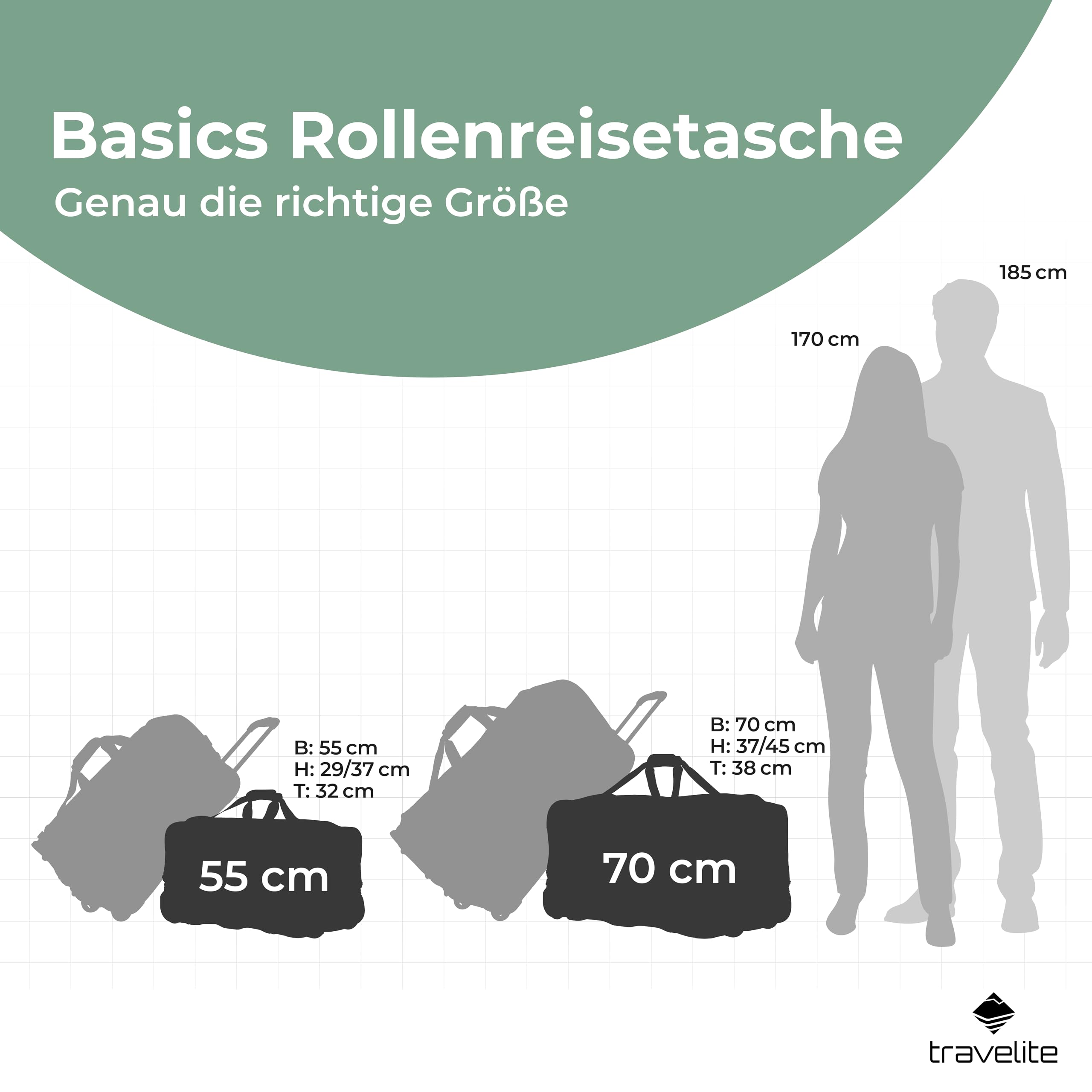 Travelite Trolley Reisetasche mit Rollen groß 70 cm 98-119 Liter erweiterbares Volumen