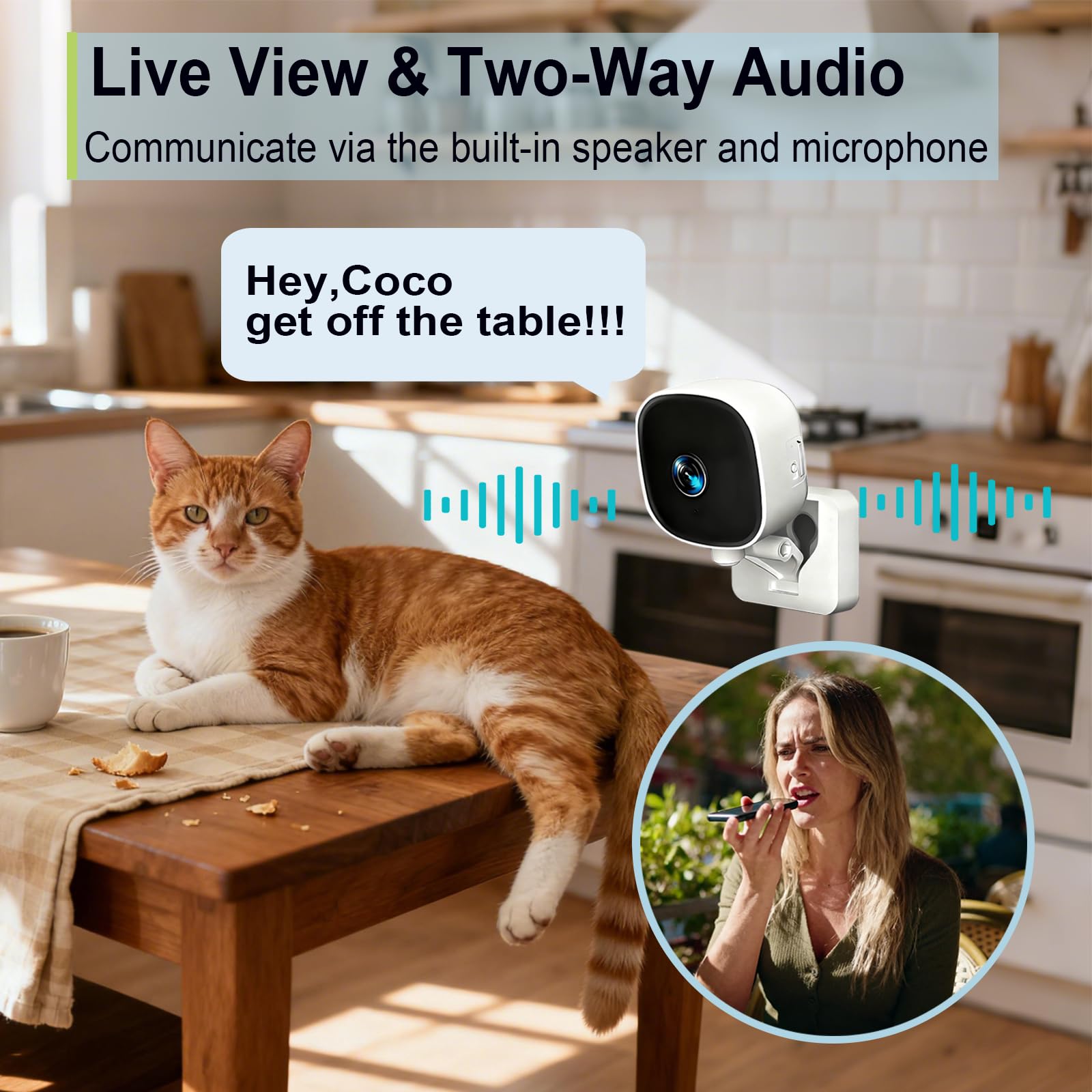 senri Indoor Security WiFi Camera 1080P HD, CCTV Camera for Home/Baby/Pet, Baby Monitor with Night Vision, 2-Way Audio, Motion Detection, APP Control Compatible iOS & Android — view 4