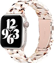 Lightweight Resin Band Compatible with Apple Watch Bands 38mm 40mm 41mm 42mm 44mm 45mm 46mm 49mm, Stainless Steel Buckle Ladies Strap for iWatch Ultra SE, Series 10 9 8 7 6 5 4 3 2 1