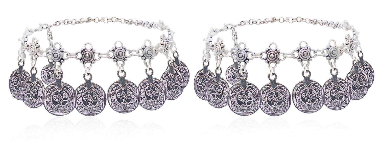 Bienvenu Boho coin sandals Anklet Bracelet, Bohemian Tassel Barefoot Sandals Chain Jewelry Belly Dance Anklet, Silver For Women (B06WVM6CLX) Amazon Price History, Amazon Price Tracker