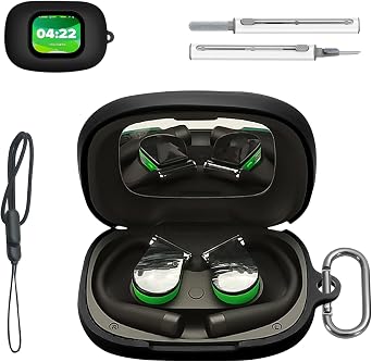 for Cleer ARC 6 Ear Earbuds Case Cover,Liquid Silicone Full-Body Protective Cover,Anti-Fingerprint,Dustproof,Shockproof,Skin-Friendly TextureBlack