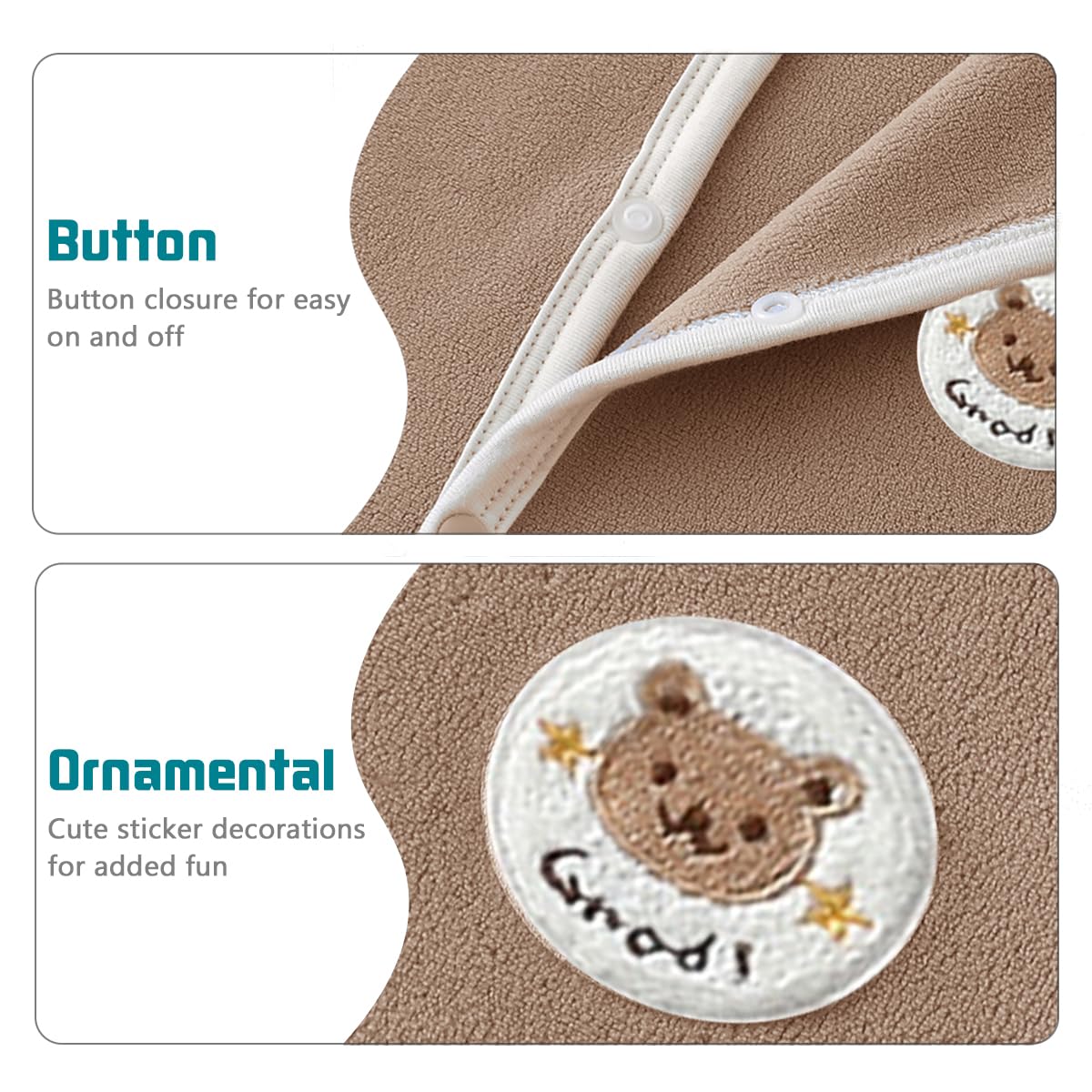Lot de 2 Gilet en Polaire pour Bébé Garçon Fille Automne Hiver Veste Manteaux Sans Manches Cardigan Haut avec Motif de Dessin Animé Blouson Gilet Pull sans Manche pour Tout-petit Enfant 0-4 Ans