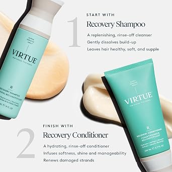 VIRTUE Recovery Conditioner, Keratin for Damaged Hair, 17 Fl Oz
