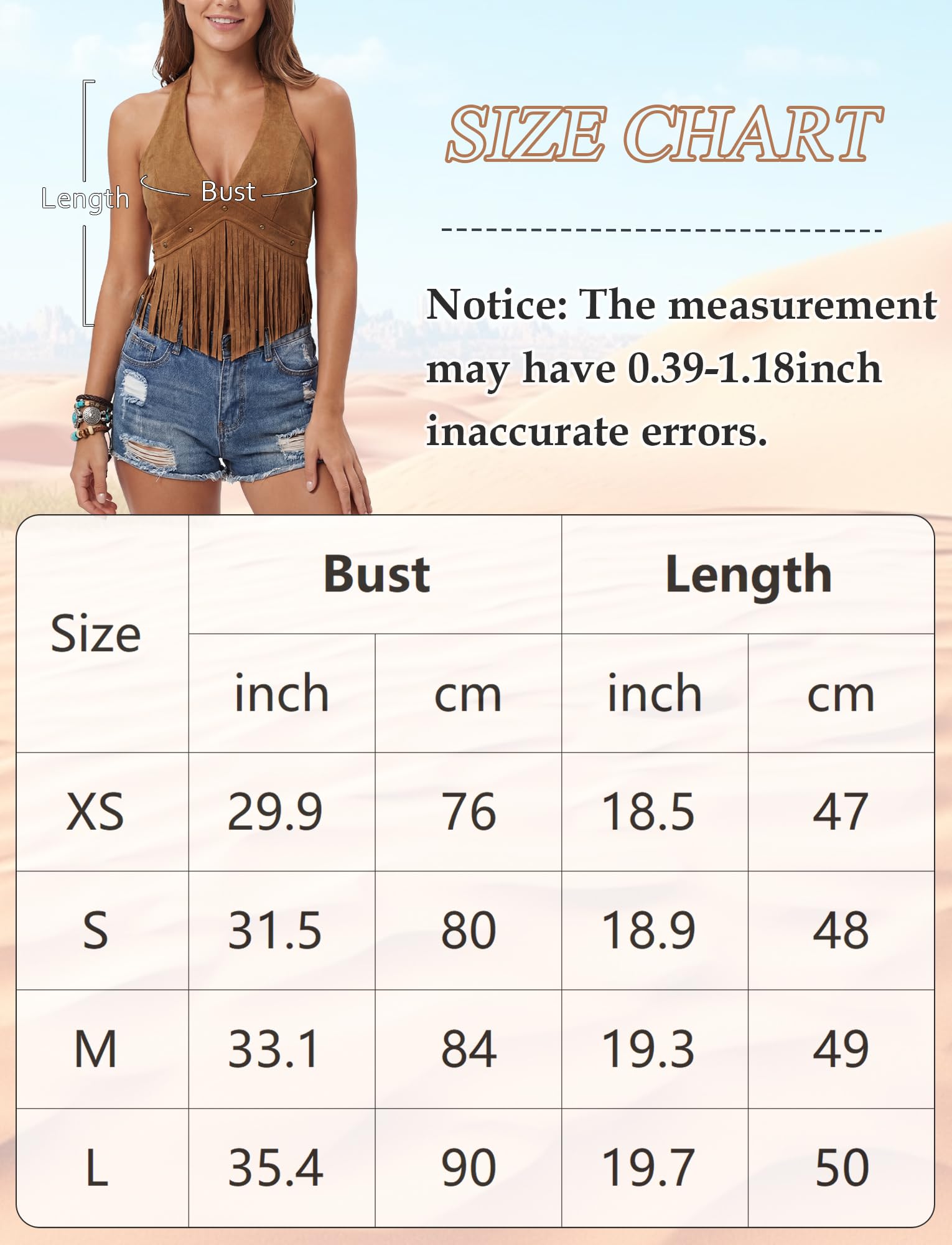 Maeau Haut court sexy en daim synthétique pour femme - Style western Y2K - Années 70 - Franges - Débardeur d'été court à pompons - Sans manches - XS à L