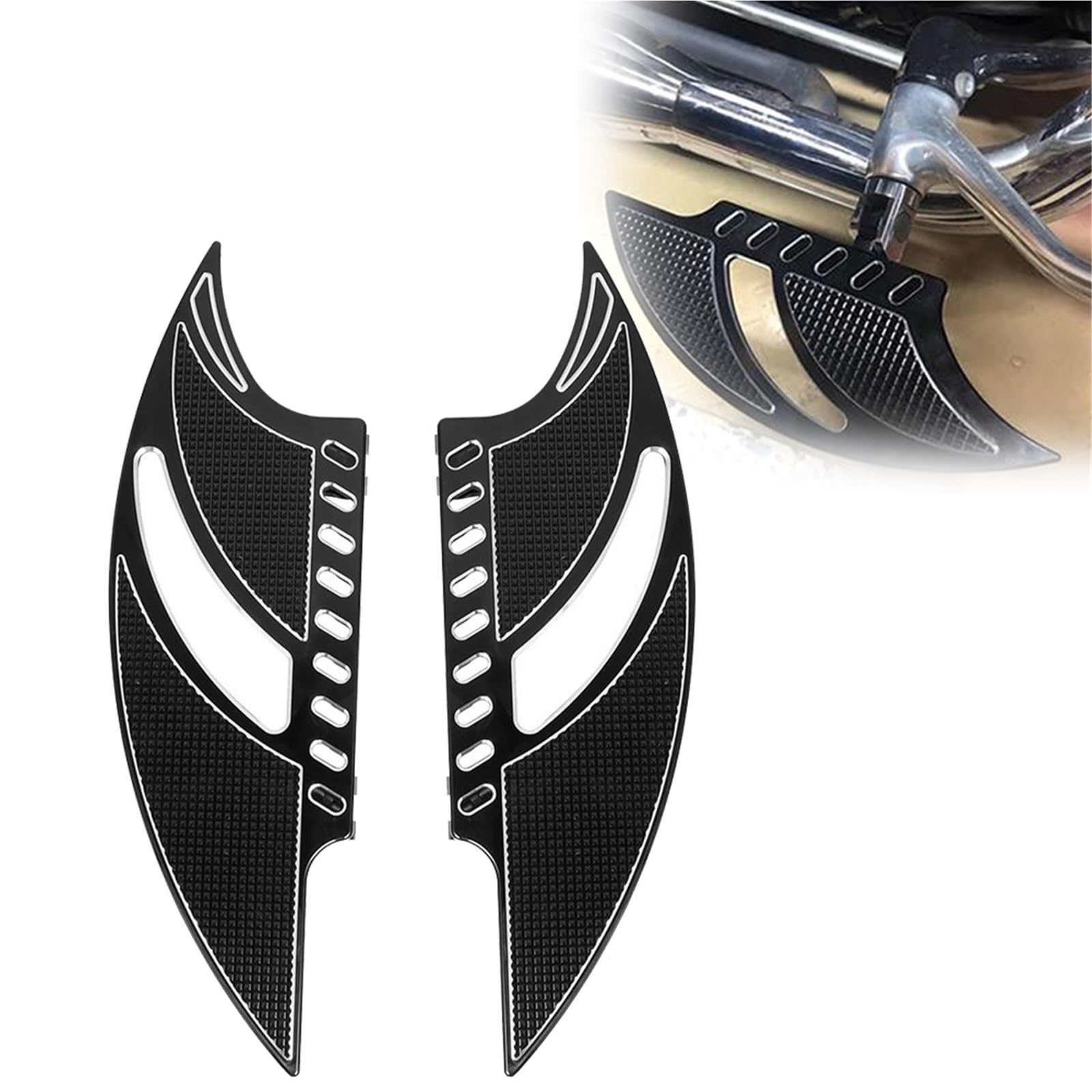 Repose-Pieds Avant Noirs pour Moto Harley Sportster et Touring