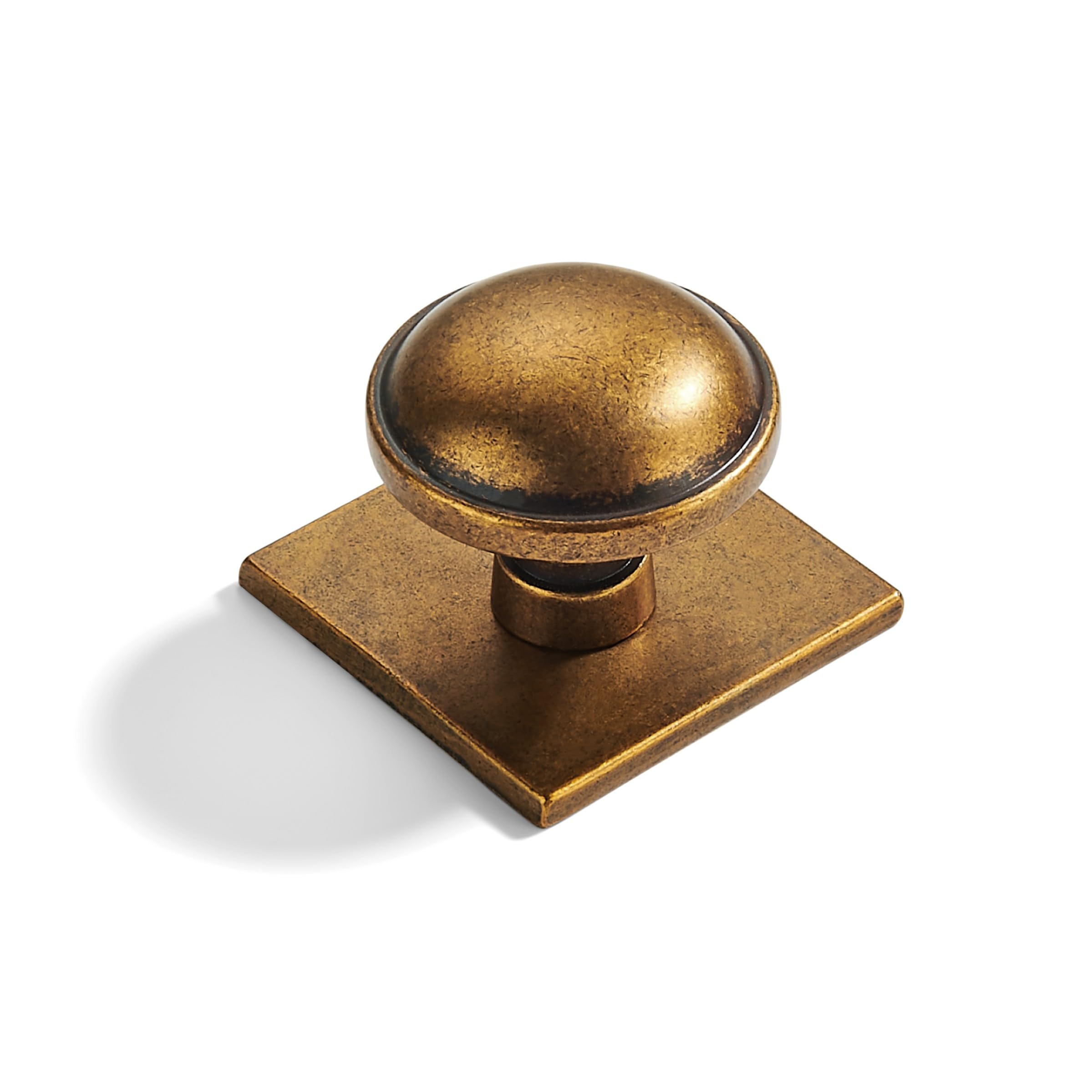 AMZ - 270+323 Antique Brass Cabinet Pulls with Backplates CTC 1 - 1/2 in (38 mm) 10 Pack