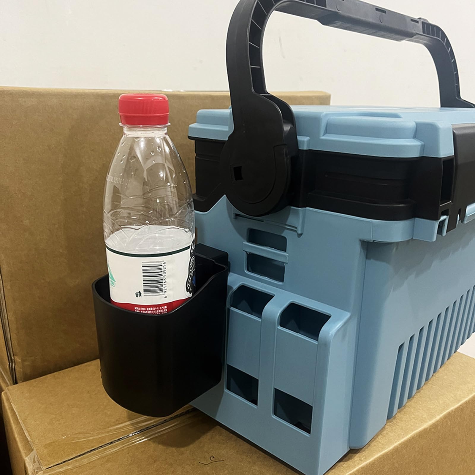 Muloo Fishing Barrels Accessories for Box Vertical Inserted Cup Holder Bottle Raft Beverage Cans Mug Container Box Side Mounts, approx.10x8cm/3.93x3.15in, Black