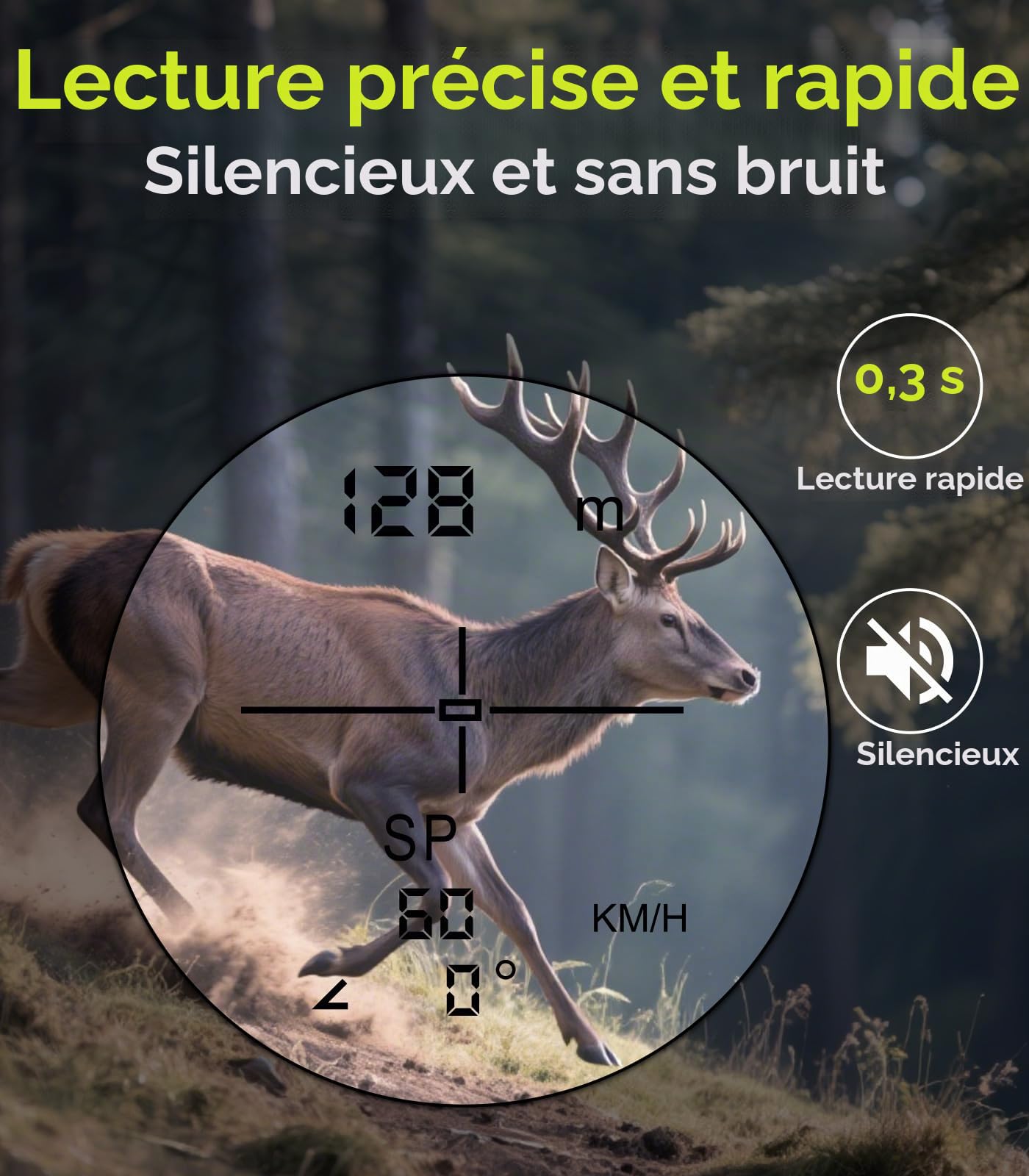REVASRI Télémètre de chasse | Mesure de la portée 1200 Y, grossissement 6x | Vitesse, précision, angle, droit, hauteur, télémètre multifonction horizontal pour chasseurs