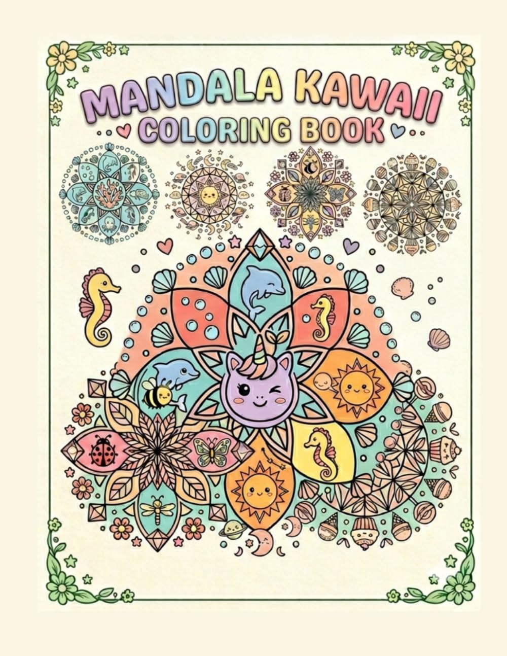 Mandala Kawaii coloring book