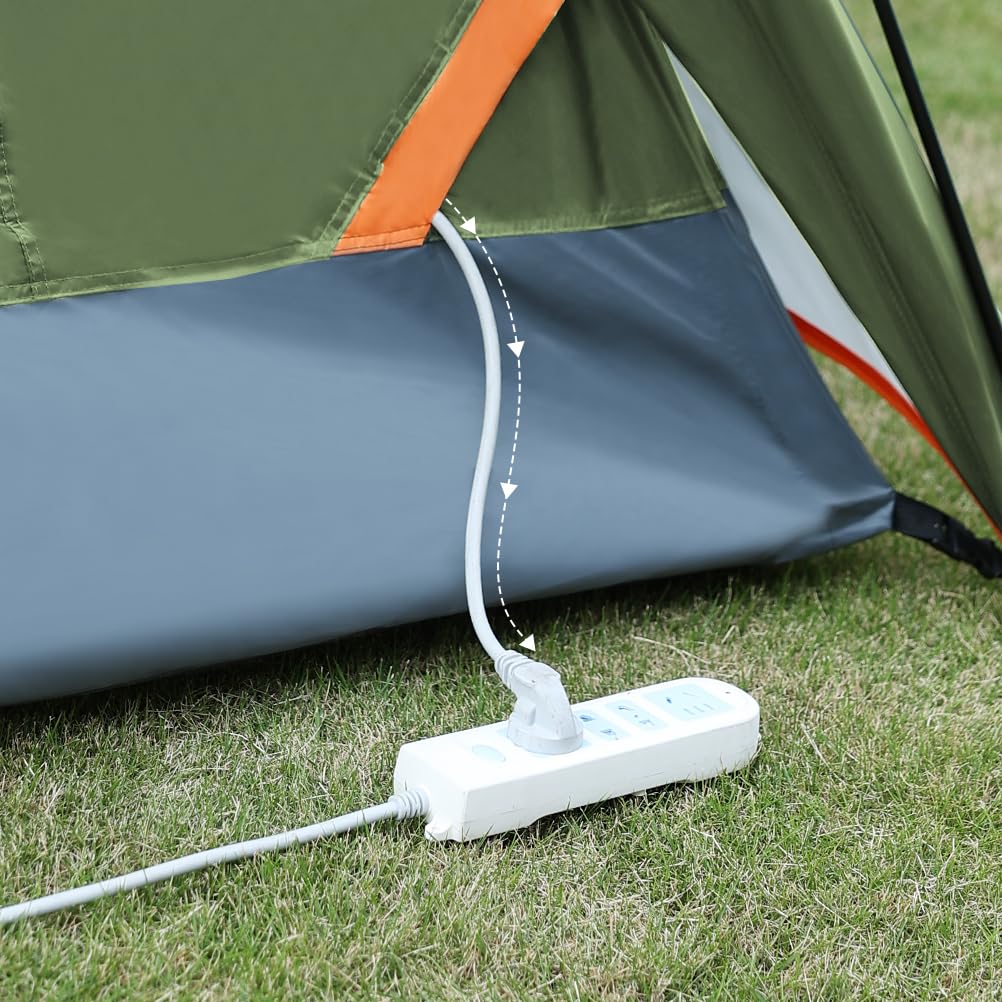 Tenda Campeggio 2-4 Persone Automatica Doppia Porta Anti UV Impermeabile 2 in 1 Interna Esterna