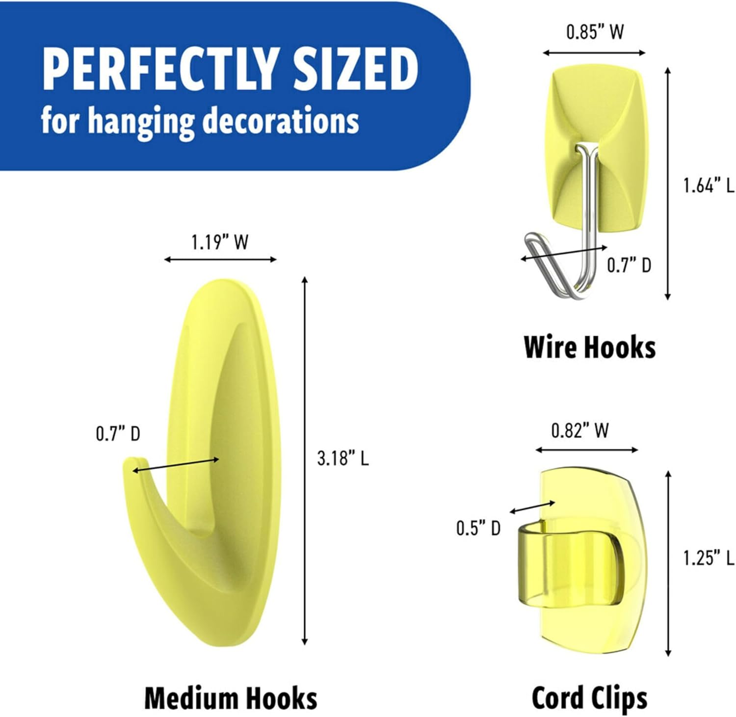 Command Mixed Hooks Pack, 9 Citron Hooks and 13 Strips, Damage-Free Hanging with Adhesive, No Tools Great for Hanging Home and Room Decor