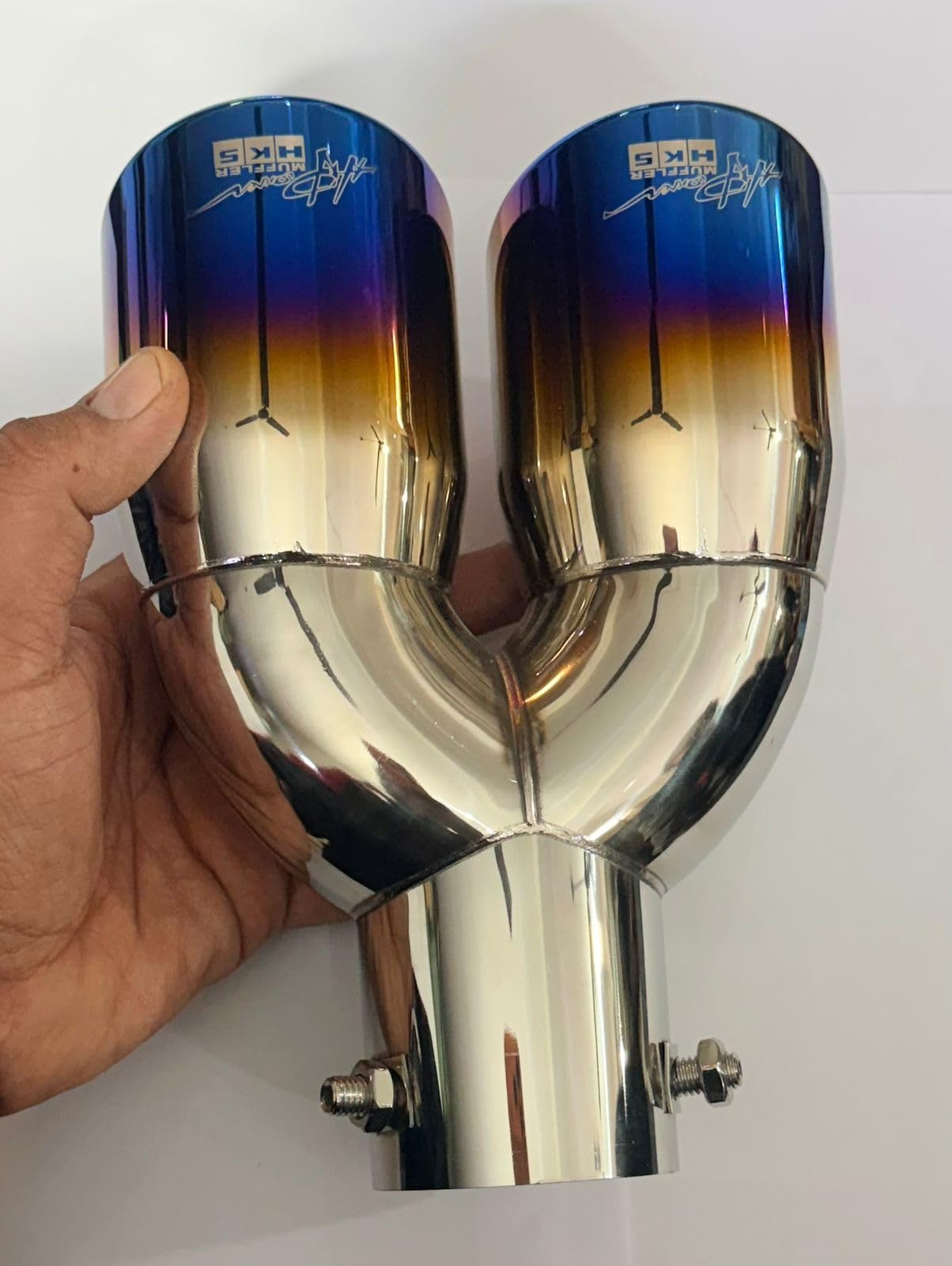 Stainless STEEL HKS DUAL Only TIP, Muffler Silencer Muffler Tip Car Exhaust (HKS DUAL TIP 1PC MULTI)-picture-22