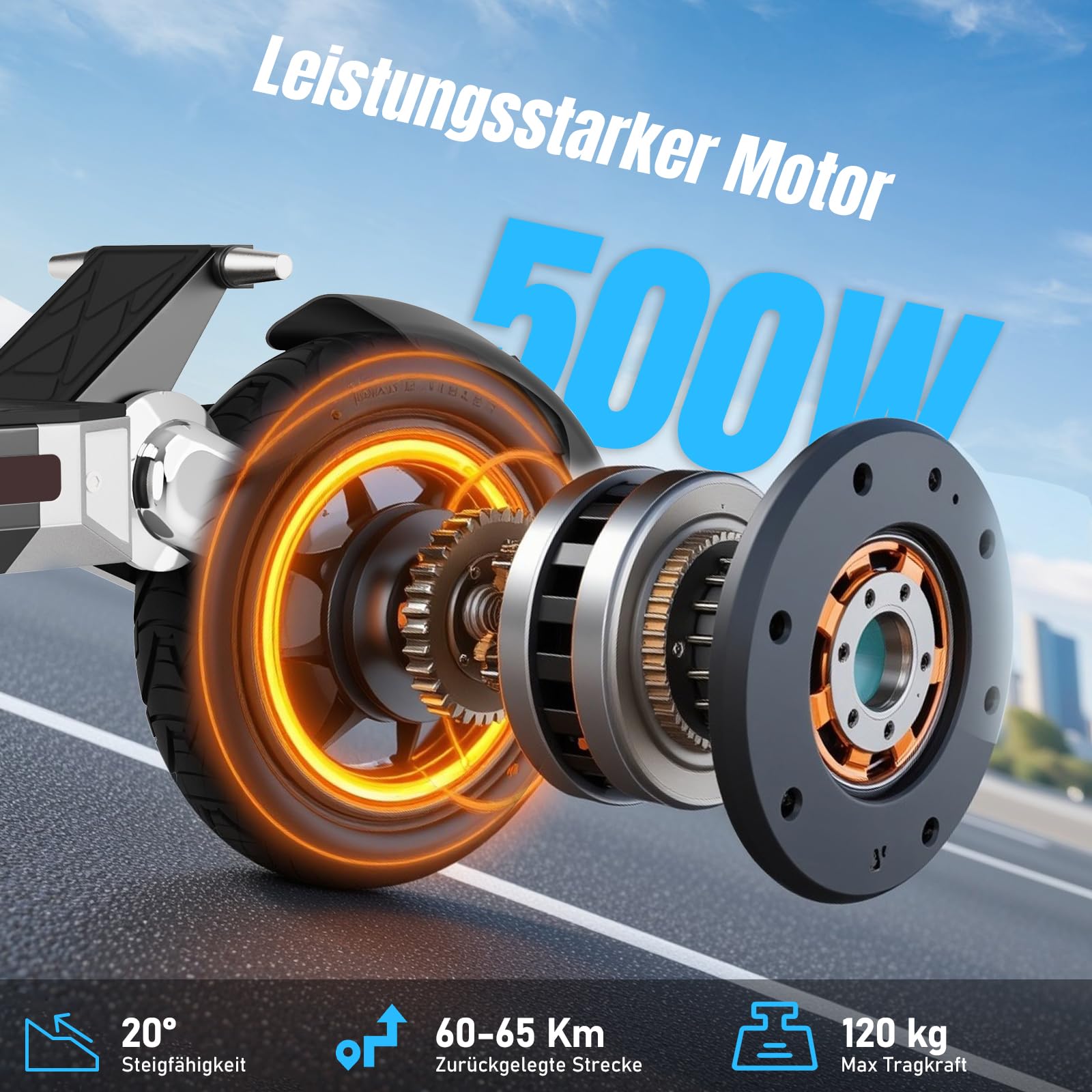 TODIMART E Scooter mit Straßenzulassungs, Reichweite bis zu 65-85 km, Maximale Belastung 150KG Offroad-Reifen 10 Zoll Faltbarer tragbarer Elektroroller-G2 ABE/X5S(Doppelmotoren)