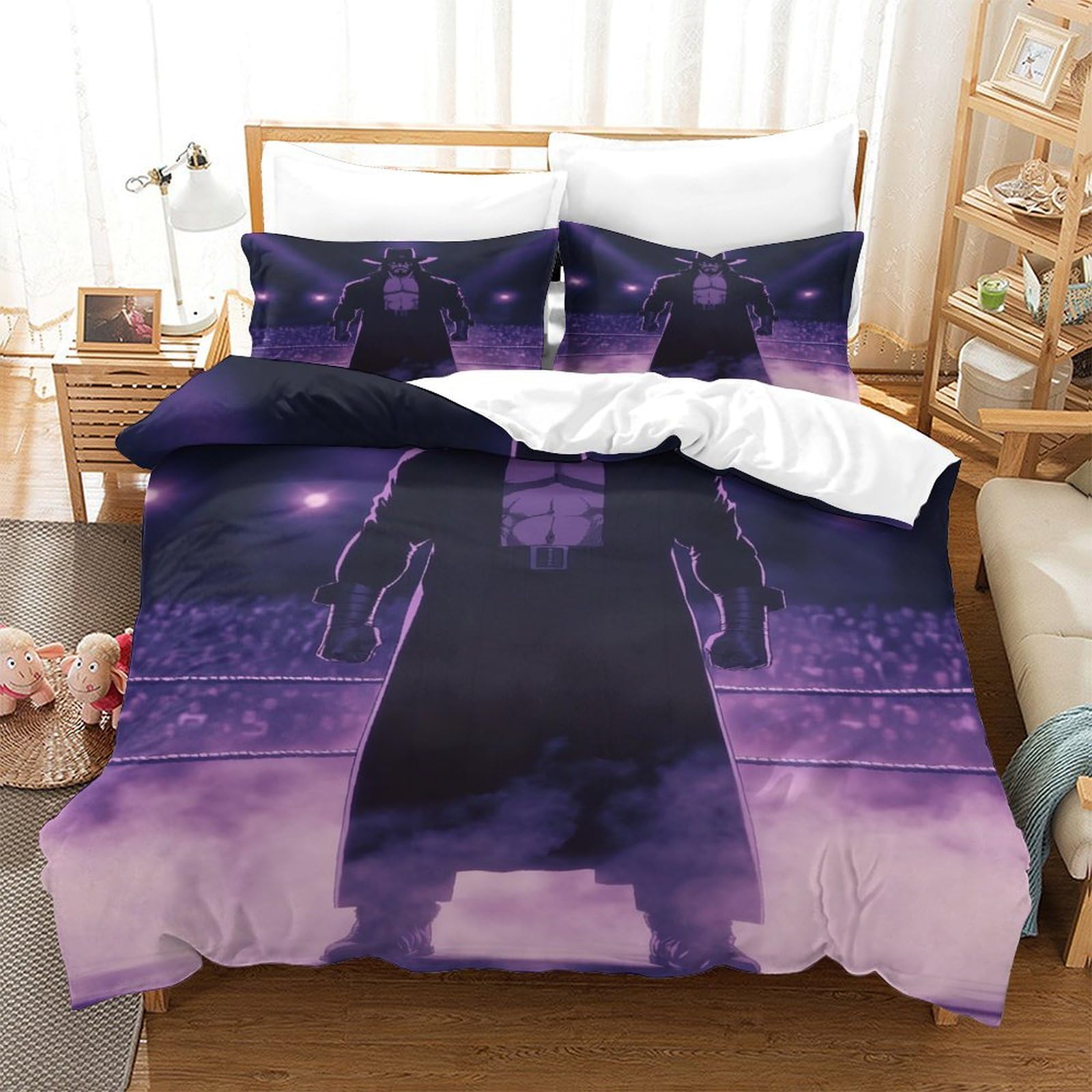 HONGBING Wrestling 3D Print Sports Duvet Cover Quilt Cover for Boys Girls Comforter Covers with Zipper Closure Soft Microfiber Bedding Set including Pillow Cases 3 Pieces King(220x240cm) - Image 8