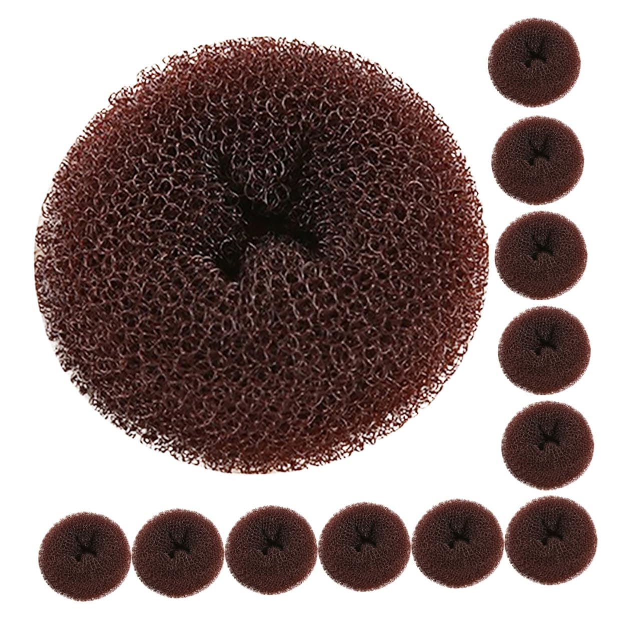Hair Bun Maker 12pcs for Women and Girls Donut Shaper Coffee