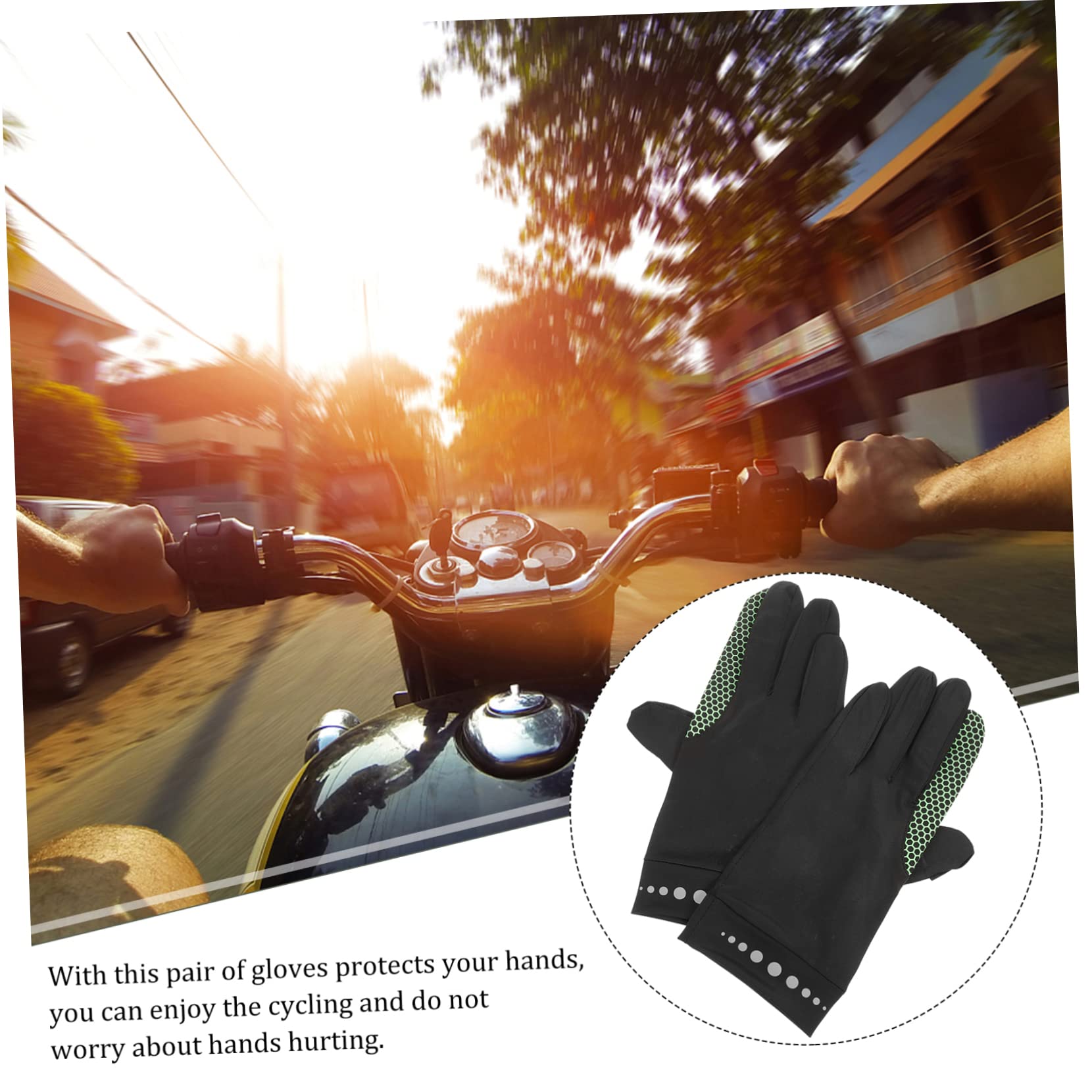 balacoo 1 Pair Sun Protection Gloves Fishing Bike Fitness Compact Riding Gloves Sports Supplies Elastic Wear-Resistant Comfortable