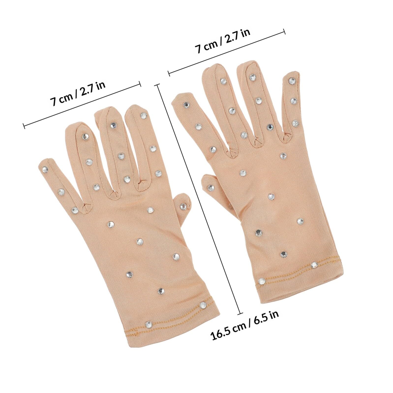 GALPADA Guantes Antideslizantes de Fibra Elástica Protección Térmica y Transpirables Gemas de Imitación para Vestida Patinaje Artistico Niña Ideales para Patinaje sobre Hielo — view 2