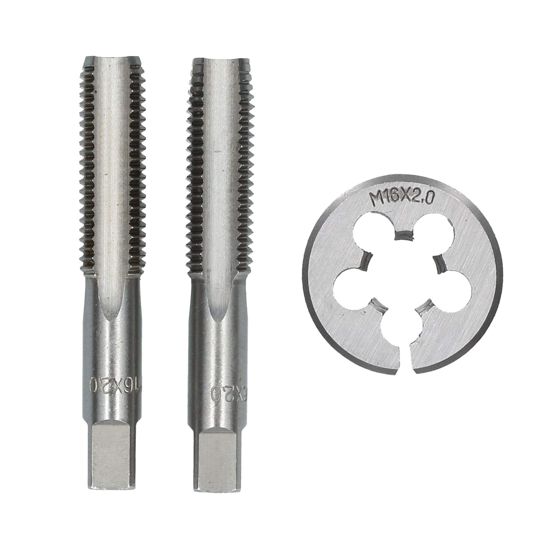 M16 x 2mm Metric Tap and Die Tungsten Steel Taper and Plug TD002_TD037