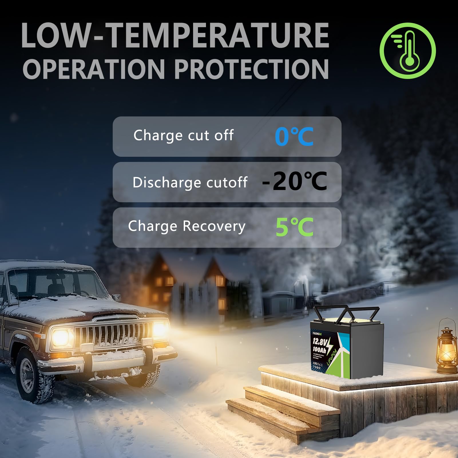 Batería de litio LiFePO4 de 12 V y 100 Ah con BMS de 100 A, protección contra bajas temperaturas y un máximo de 15 000 ciclos; batería de 1280 Wh, caravanas, embarcaciones y sistemas solares