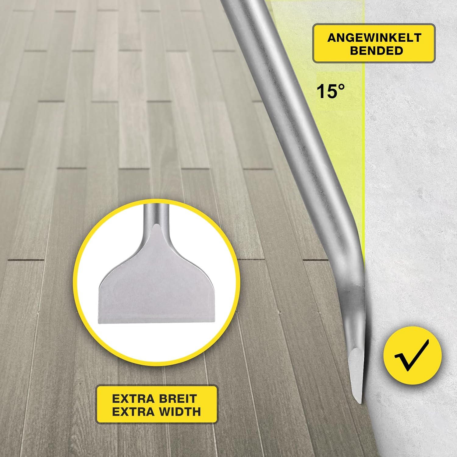 SDS-MAX Scaling Chisel 3-In Wide Curved Tile Chisel for Concrete Tile Removal(3.2" X 12"), SDS Max Floor Scraper, Firecore 6 Inch SDS Max Thinset Removal Chisel Scaling Chisel for Rotary Hammer Drill