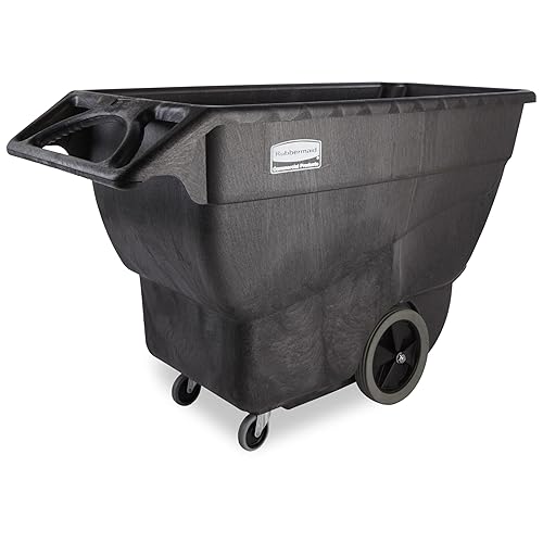 Rubbermaid – Caja de HDPE carro con volante, Negro, 38 pulgadas Altura, 64 1/2 pulgadas longitud x 30 1/4 pulgadas ancho, Negro, 1