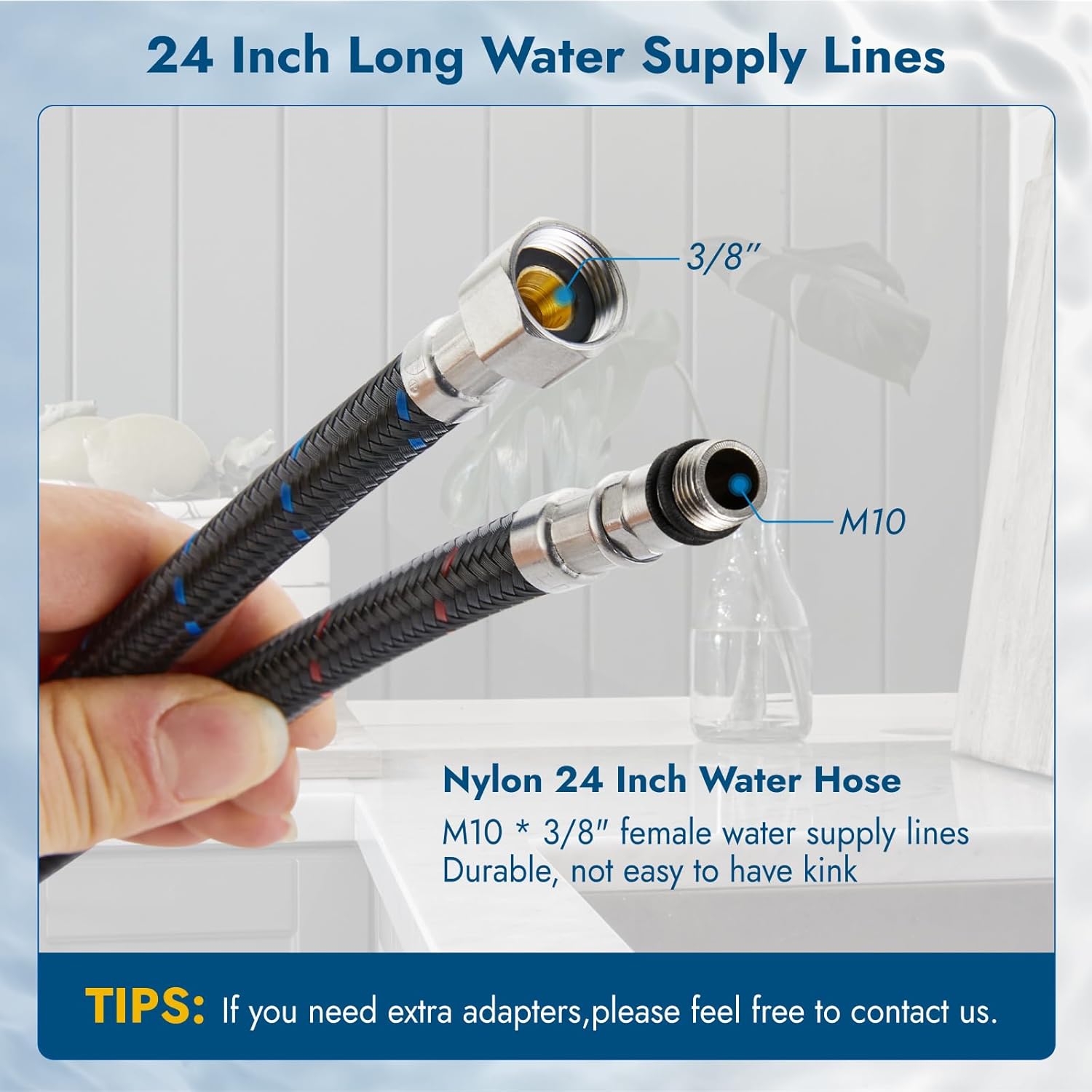 Bathroom Sink Faucet 3 Hole, 8 Inch Widespread Bathroom Sink Faucet with 2 Handles, Pop-up Drain & Hair Catcher Included for Vanity RV Farmhouse Sink, Brushed Nickel - Image 5