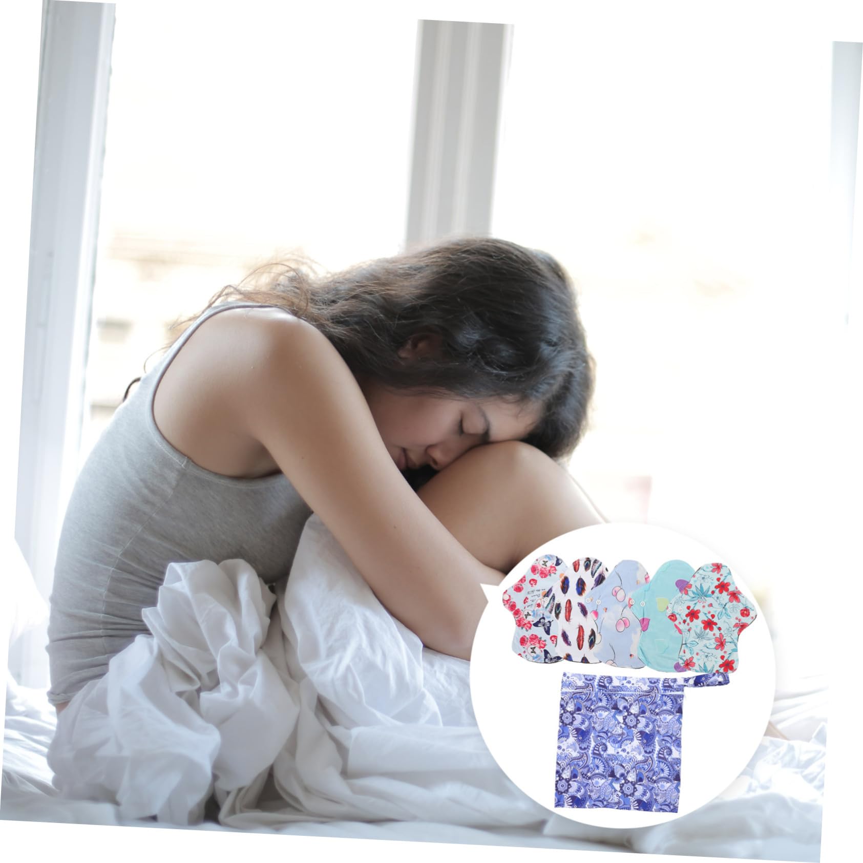 minkissy 3 Juegos Toalla De Tía Lavable Almohadillas De Tela Compresas Menstruales Femeninas Almohadilla De Copa Toallas Sanitarias Portátil Carbón De Bambú Bragas Mujer