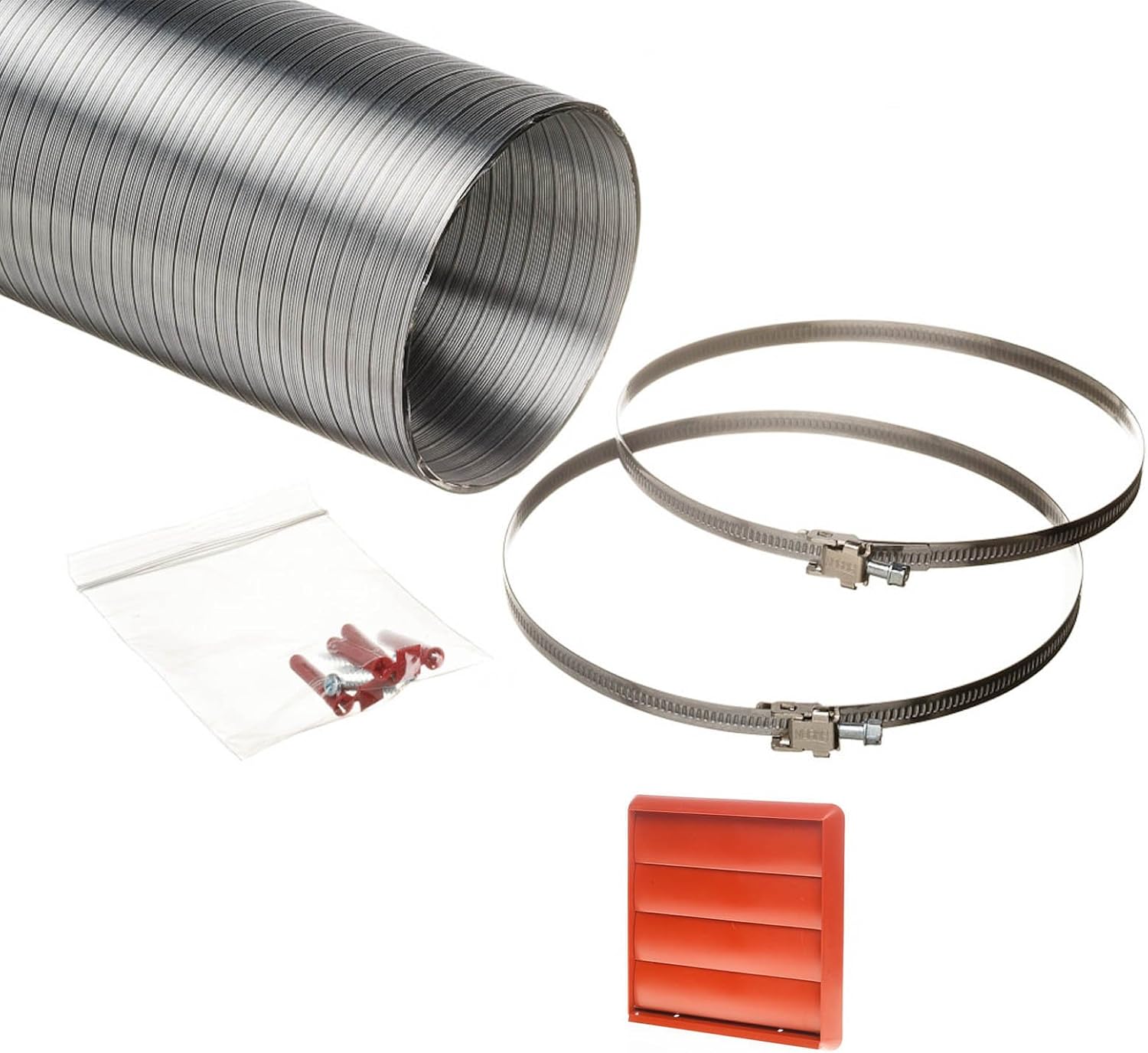 Universal 150mm Cooker Hood Ducting Kit Semi Rigid Aluminium 152mm