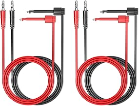 4PCS 4mm Banana Plug to Test Hook Clips Test Leads Copper Soft Cable Wires 3.3ft/1m for Multimeter Electrical Testing 500V 5A