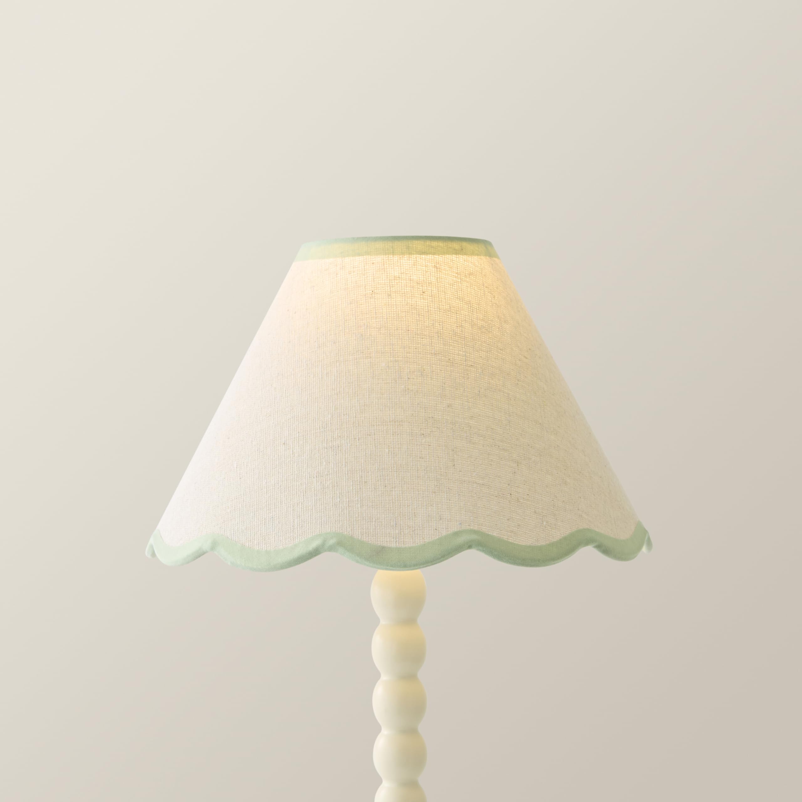 ValueLights Small Scallop Lamp Shade - Green Linen