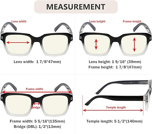 Miniatura 5 de Eyekepper - Lentes de lectura para computadora con bloqueo de luz azul, marco grande, para lectura