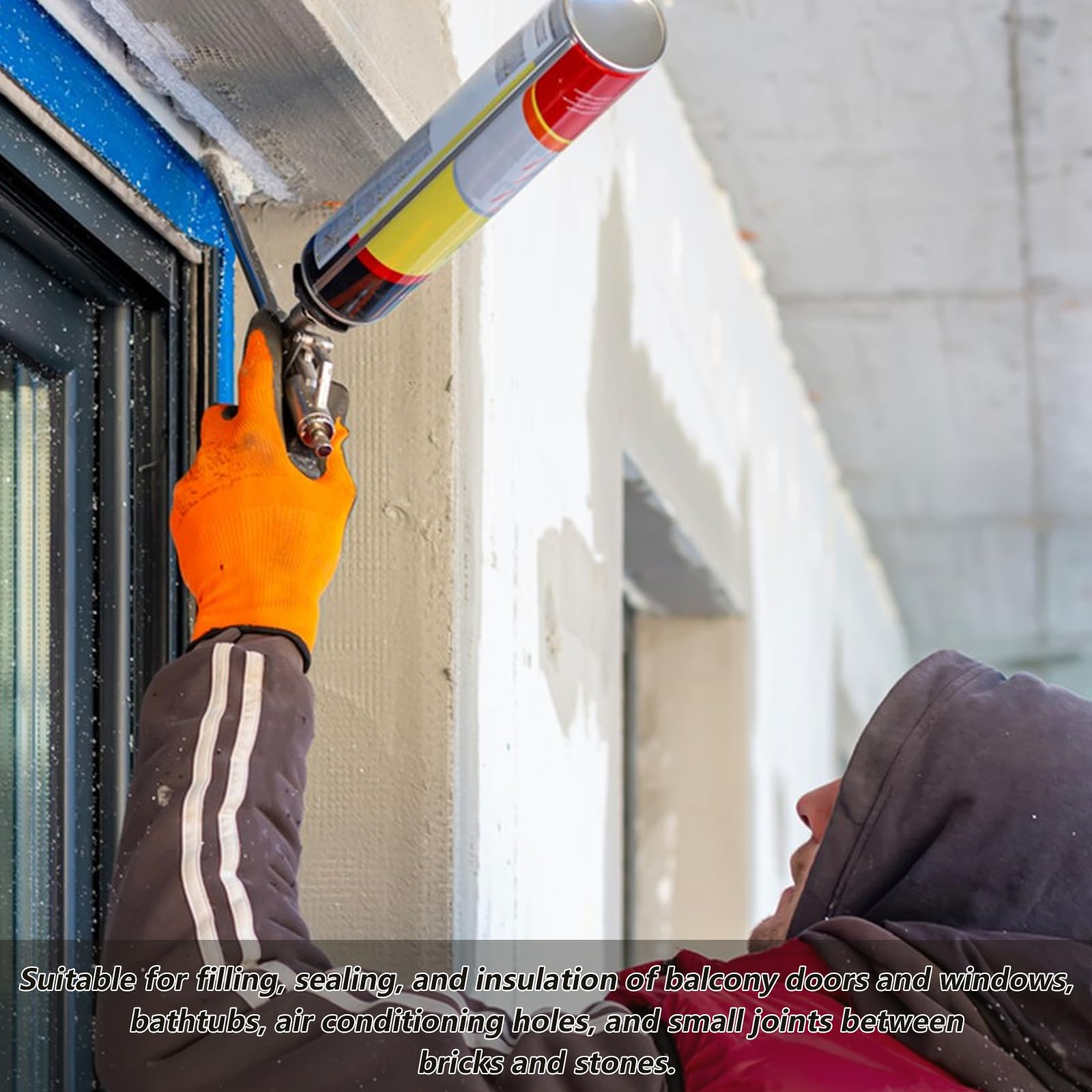 2 x Pistole per Schiuma Espandente, Pistola Professionale per Sigillante in Schiuma PU, Pistola a Spruzzo per Isolamento Termico per Applicazione di Calafataggio, Riempimento e Sigillatura di Finestre
