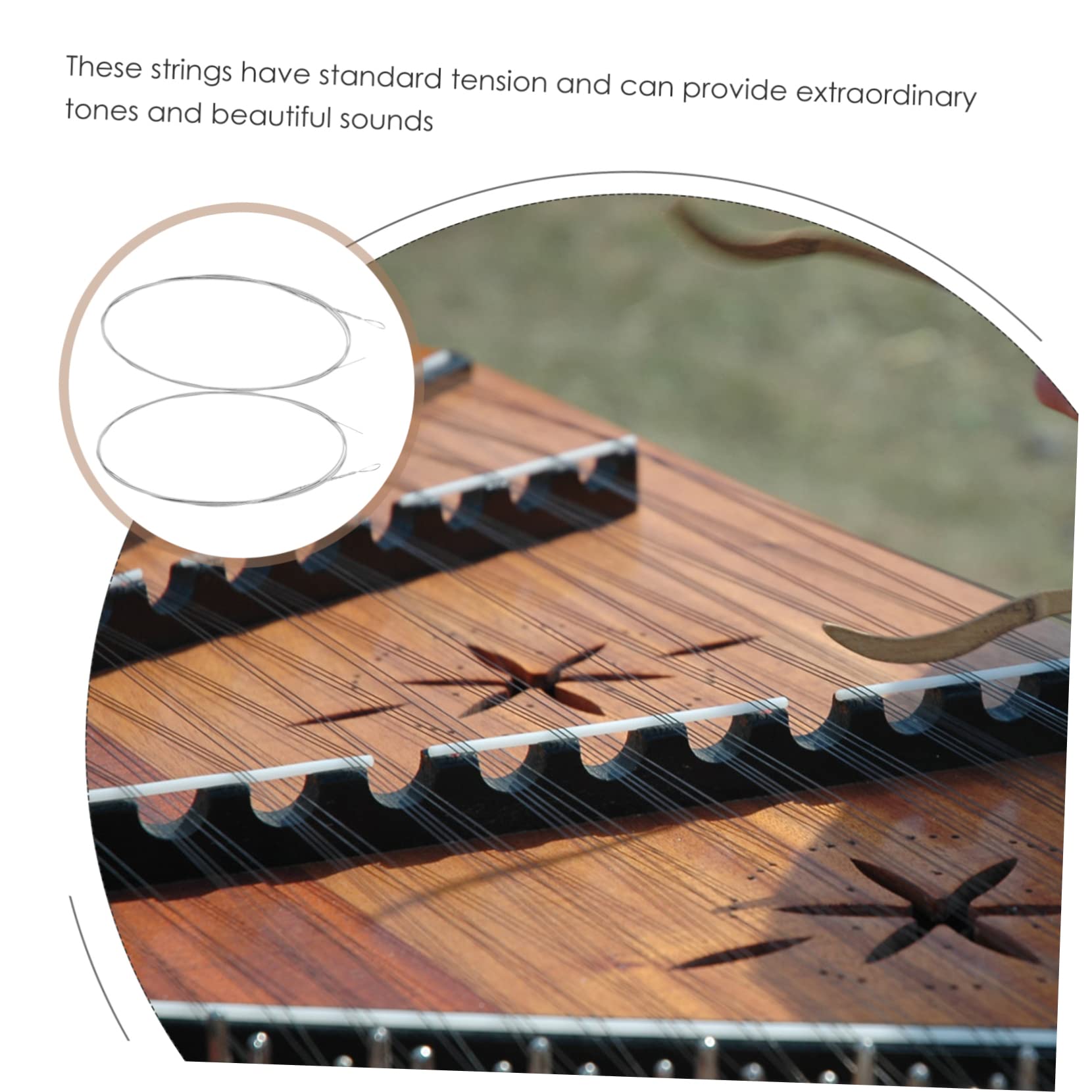 2 Stück Dulcimer Ersatzsaiten aus Stahl Silberne Hackbrettsaiten für Dulcimer Spieler Praktisches Zubehör als Ersatzsaiten