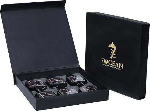 7Ocean Night Empire Collection Extrait de Parfum Gift Set – 6 x 20ml (Amber, Vanilla, Oud, Smoky Notes) Long Lasting Luxur...