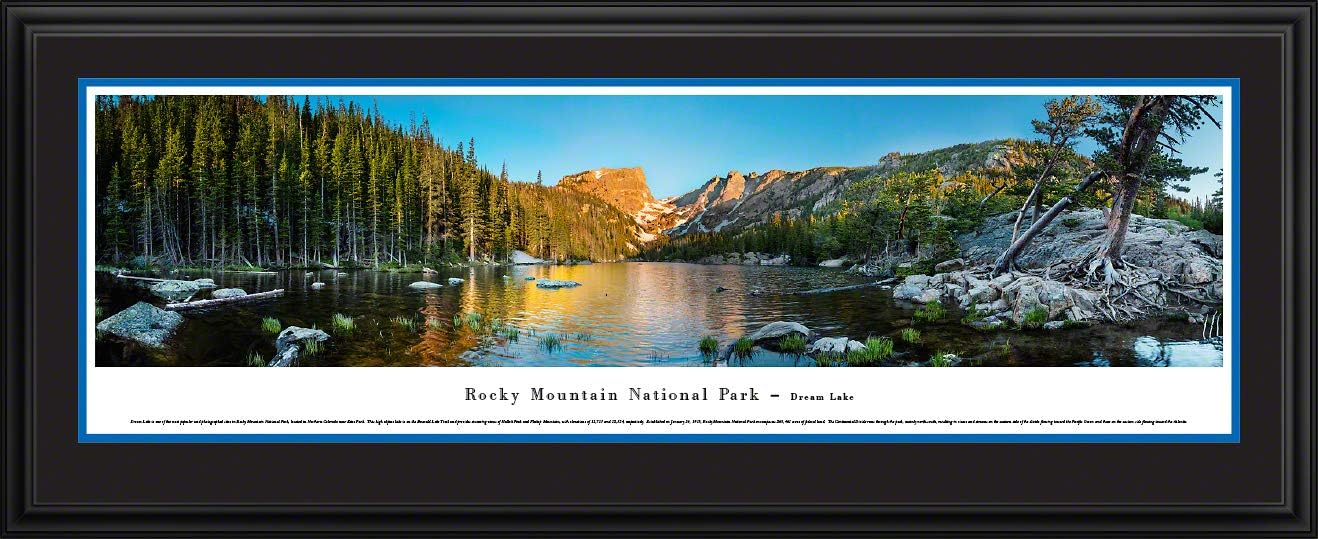 Rocky Mountain National Park, Dream Lake - 44" Double Mat, Deluxe Framed Panoramic Print by Blakeway Panoramas