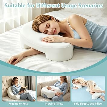 Side Sleeper Pillow with Arm Holes,Side Sleeper Pillow for Shoulder Pain Relief and Neck Support, Premium Ergonomic Memory Foam Sleeping Cervical Pillows for Side Sleepers