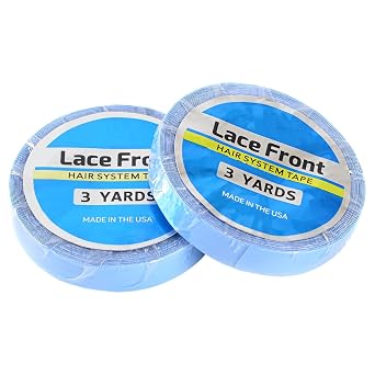 Double-Sided Tape for Hair Extensions, 36 Yards of Professional Wig Adhesive, Strong Hold Tape for Lace Front Wigs, Blue Liner Tape