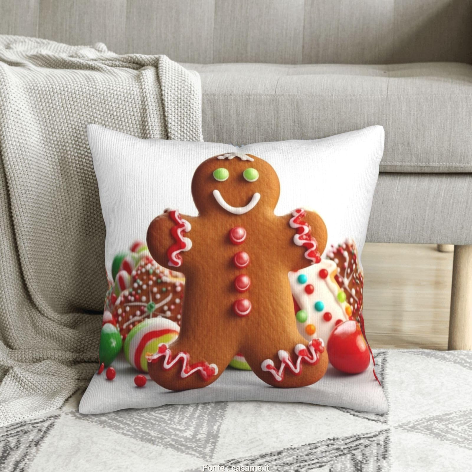 Housses de coussin en velours côtelé bonbon 50x50 cm pour décoration de canapé